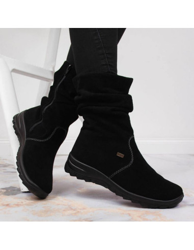 Skórzane botki ocieplane rieker w