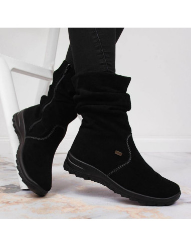 Skórzane botki ocieplane rieker w