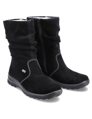 Skórzane botki ocieplane rieker w