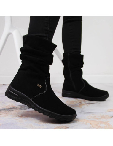 Skórzane botki ocieplane rieker w