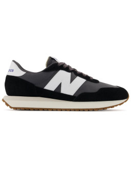 Sneakersy męskie new balance buty lifestylowe sportowe ze skóry zamszowej czarne (ms237ga)