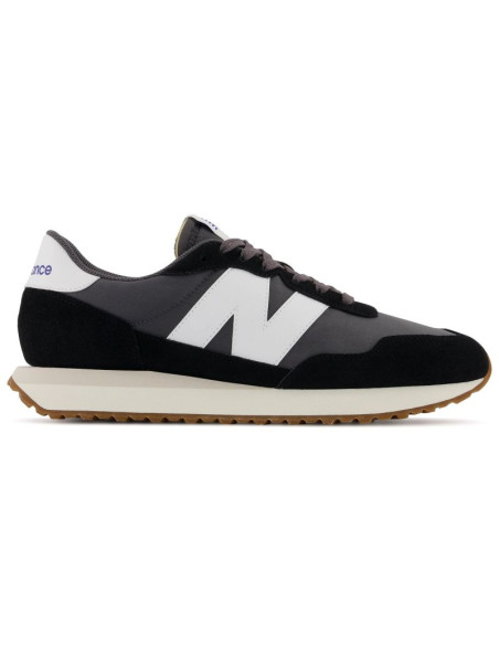 Sneakersy męskie new balance buty lifestylowe sportowe ze skóry zamszowej czarne (ms237ga)
