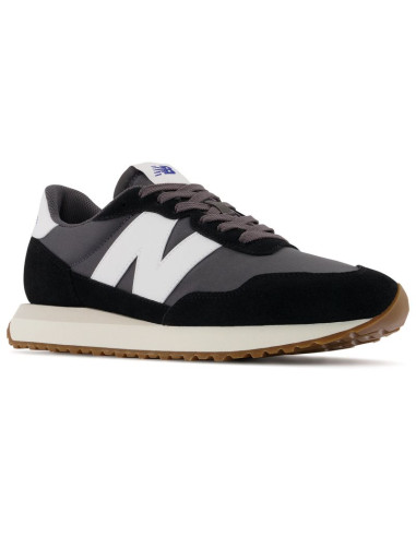 Sneakersy męskie new balance buty lifestylowe sportowe ze skóry zamszowej czarne (ms237ga)