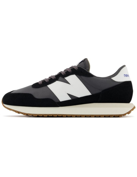 Sneakersy męskie new balance buty lifestylowe sportowe ze skóry zamszowej czarne (ms237ga)
