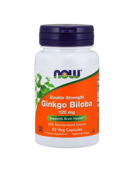 Now Foods Ginkgo Biloba Standaryzowany Ekstrakt 50:1 - Miłorząb Japoński (50 Kaps.)