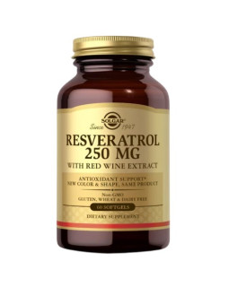 Solgar Resveratrol 250 Mg With Red Wine Extract - Resweratrol 250 Mg Oraz Wyciąg Z Czerwonego Wina (60 Kaps.)