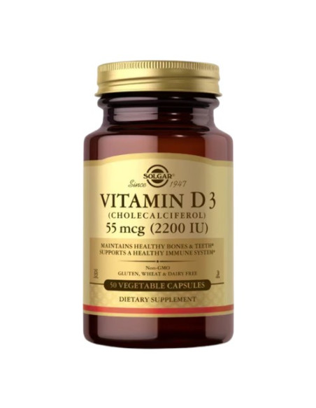 Solgar Vitamin D3 (Cholecalciferol) 55 Mcg (2200 Iu) (50 Kaps.)