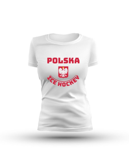 Koszulka ice hockey polska w srebiceplts