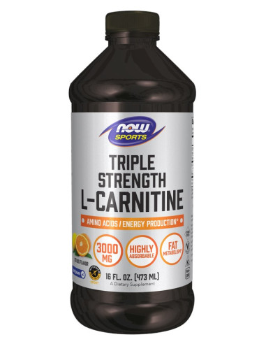 Now Foods L-Carnitine Triple Strength Liquid 3000 Mg Citrus - L-Karnityna 3000 Mg Smak Cytrusowy (473 Ml)