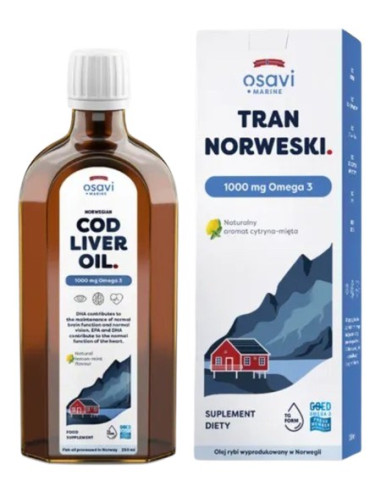Osavi Tran Norweski, 1000 Mg Omega 3 (Cytryna - Mięta) (500 Ml)