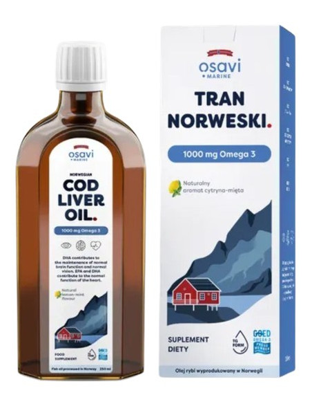 Osavi Tran Norweski, 1000 Mg Omega 3 (Cytryna - Mięta) (500 Ml)