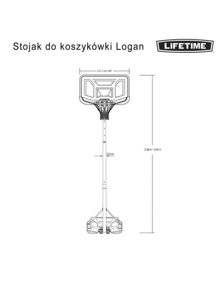 Stojak do koszykówki lifetime 44" logan 90819