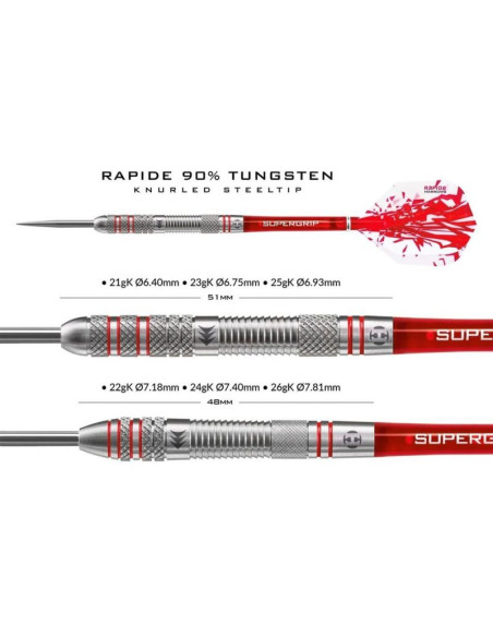 Rzutki harrows rapide 90% steeltip