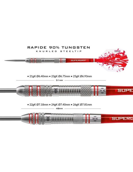 Rzutki harrows rapide 90% steeltip