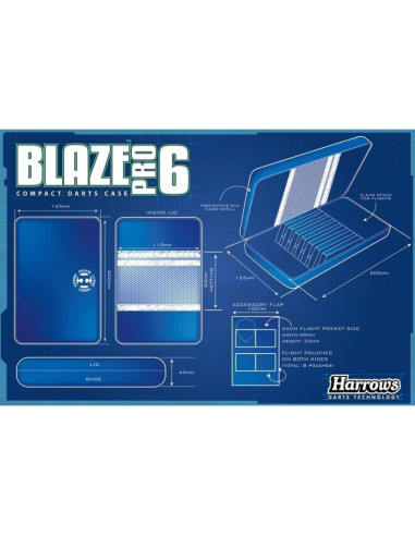 Pokrowiec na rzutki harrows blaze pro 6 case