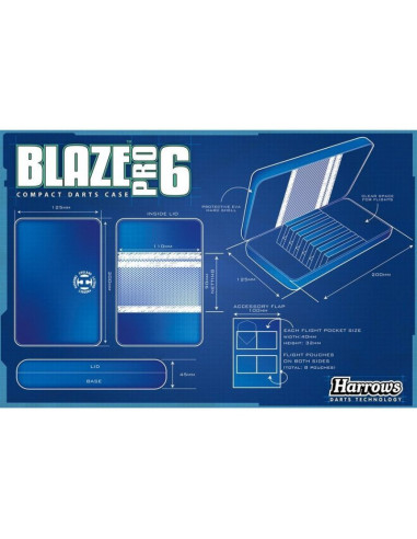 Pokrowiec na rzutki harrows blaze pro 6 case