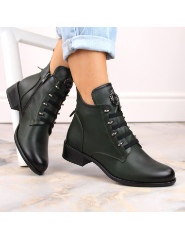 Botki na płaskim obcasie ocieplane jezzi w jez412