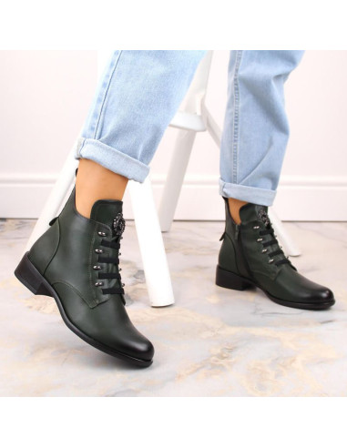 Botki na płaskim obcasie ocieplane jezzi w jez412