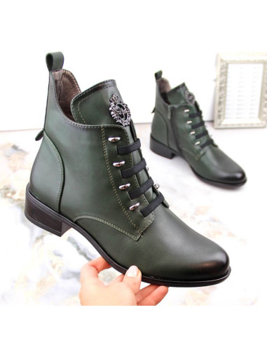 Botki na płaskim obcasie ocieplane jezzi w jez412