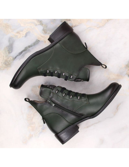 Botki na płaskim obcasie ocieplane jezzi w jez412