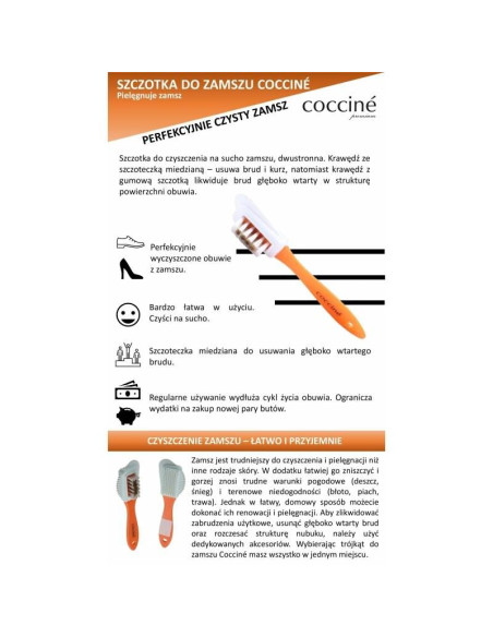 Szczotka do czyszczenia zamszu coccine