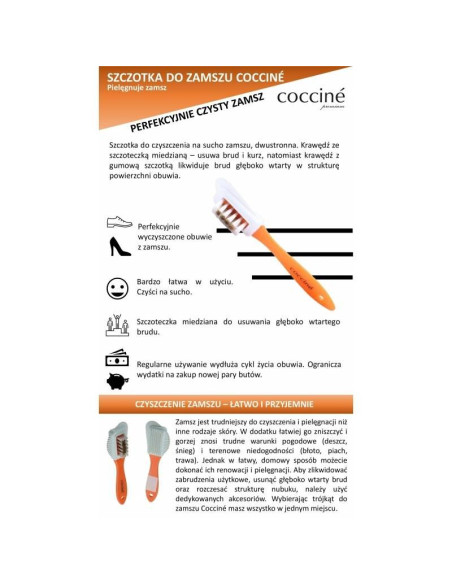 Szczotka do czyszczenia zamszu coccine