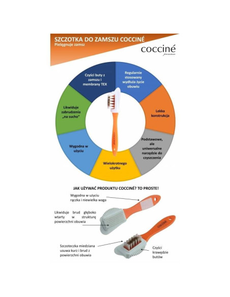 Szczotka do czyszczenia zamszu coccine