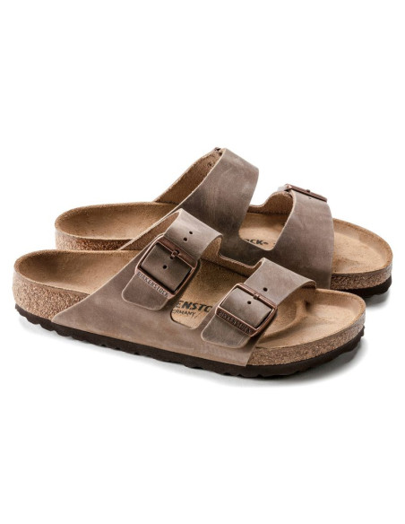 Klapki męskie brązowe birkenstock arizona tabacco brown narrow wąskie (0352203)