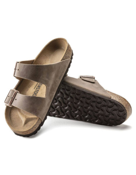 Klapki męskie brązowe birkenstock arizona tabacco brown narrow wąskie (0352203)