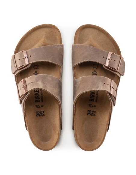 Klapki męskie brązowe birkenstock arizona tabacco brown narrow wąskie (0352203)
