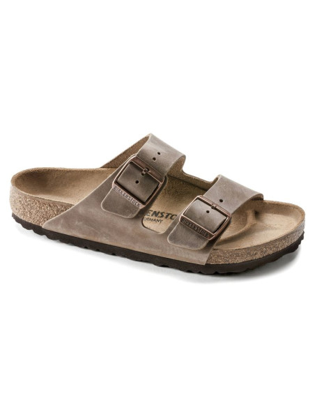 Klapki męskie brązowe birkenstock arizona tabacco brown narrow wąskie (0352203)