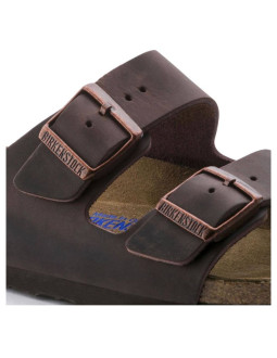 Klapki damskie birkenstock arizona soft footbed oiled leather habana narrow wąskie (0452763) 2