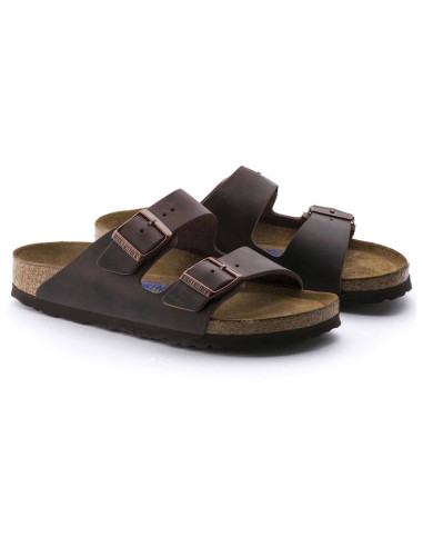 Klapki damskie birkenstock arizona soft footbed oiled leather habana narrow wąskie (0452763)