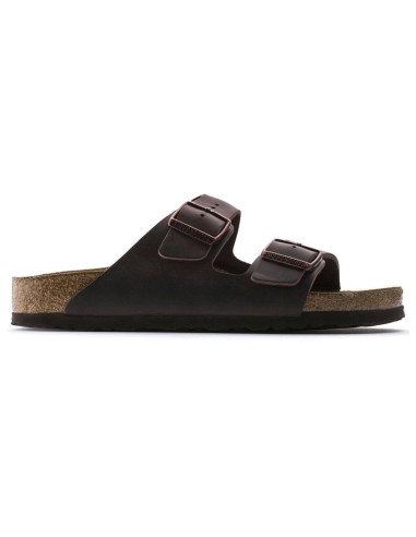 Klapki damskie birkenstock arizona soft footbed oiled leather habana narrow wąskie (0452763)