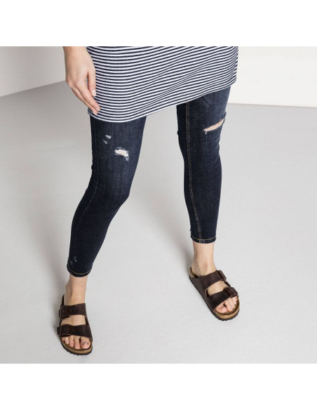 Klapki damskie birkenstock arizona soft footbed oiled leather habana narrow wąskie (0452763)