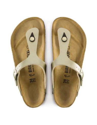 Japonki damskie birkenstock gizeh birko-flor gold złote narrow wąskie (1016109)