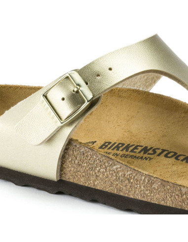 Japonki damskie birkenstock gizeh birko-flor gold złote narrow wąskie (1016109)