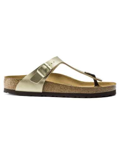 Japonki damskie birkenstock gizeh birko-flor gold złote narrow wąskie (1016109)