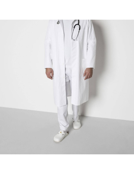 Chodaki damskie birkenstock boston esd white skóra naturalna klapki medyczne narrow wąskie (0061378)