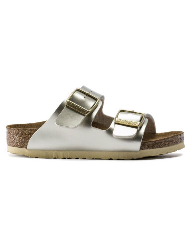 Klapki dziewczęce birkenstock arizona kids birko-flor electric metallic gold narrow wąskie (1014841)