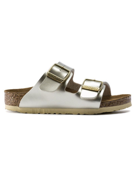 Klapki dziewczęce birkenstock arizona kids birko-flor electric metallic gold narrow wąskie (1014841)