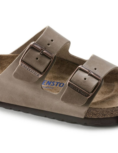 Klapki birkenstock arizona soft footbed oiled leather tabacco brown narrow wąskie damskie/męskie (0552813)