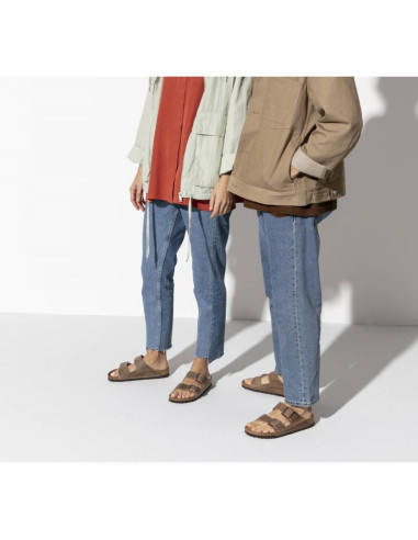 Klapki birkenstock arizona soft footbed oiled leather tabacco brown narrow wąskie damskie/męskie (0552813)