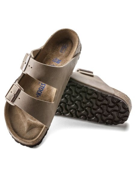 Klapki birkenstock arizona soft footbed oiled leather tabacco brown narrow wąskie damskie/męskie (0552813)