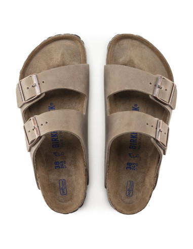 Klapki birkenstock arizona soft footbed oiled leather tabacco brown narrow wąskie damskie/męskie (0552813)