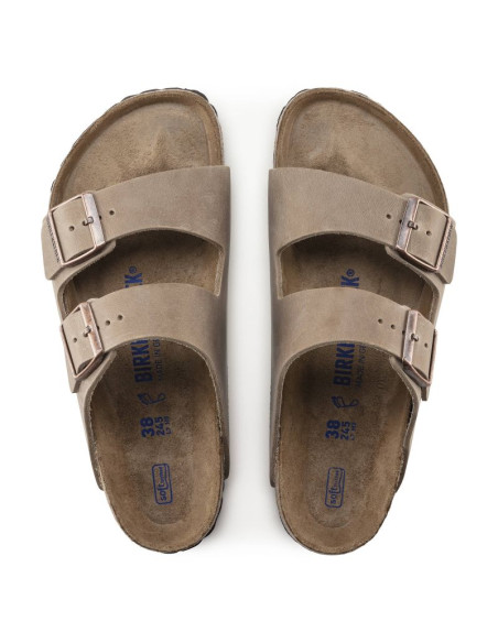 Klapki birkenstock arizona soft footbed oiled leather tabacco brown narrow wąskie damskie/męskie (0552813)