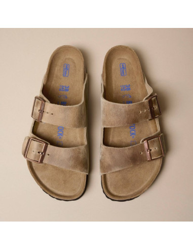 Klapki birkenstock arizona soft footbed oiled leather tabacco brown narrow wąskie damskie/męskie (0552813)