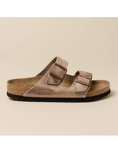 Klapki birkenstock arizona soft footbed oiled leather tabacco brown narrow wąskie damskie/męskie (0552813)