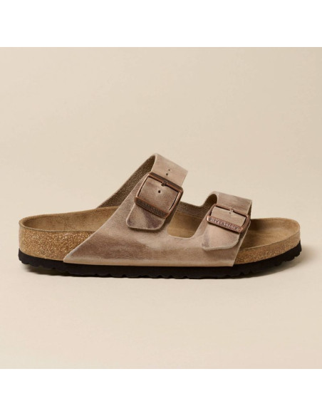 Klapki birkenstock arizona soft footbed oiled leather tabacco brown narrow wąskie damskie/męskie (0552813)
