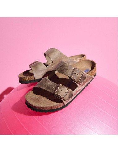 Klapki birkenstock arizona soft footbed oiled leather tabacco brown narrow wąskie damskie/męskie (0552813)